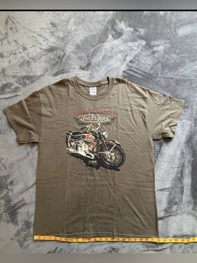 Von Pickers Olive Green Short-Sleeve Volkswagen Motorcycle Graphic Tee